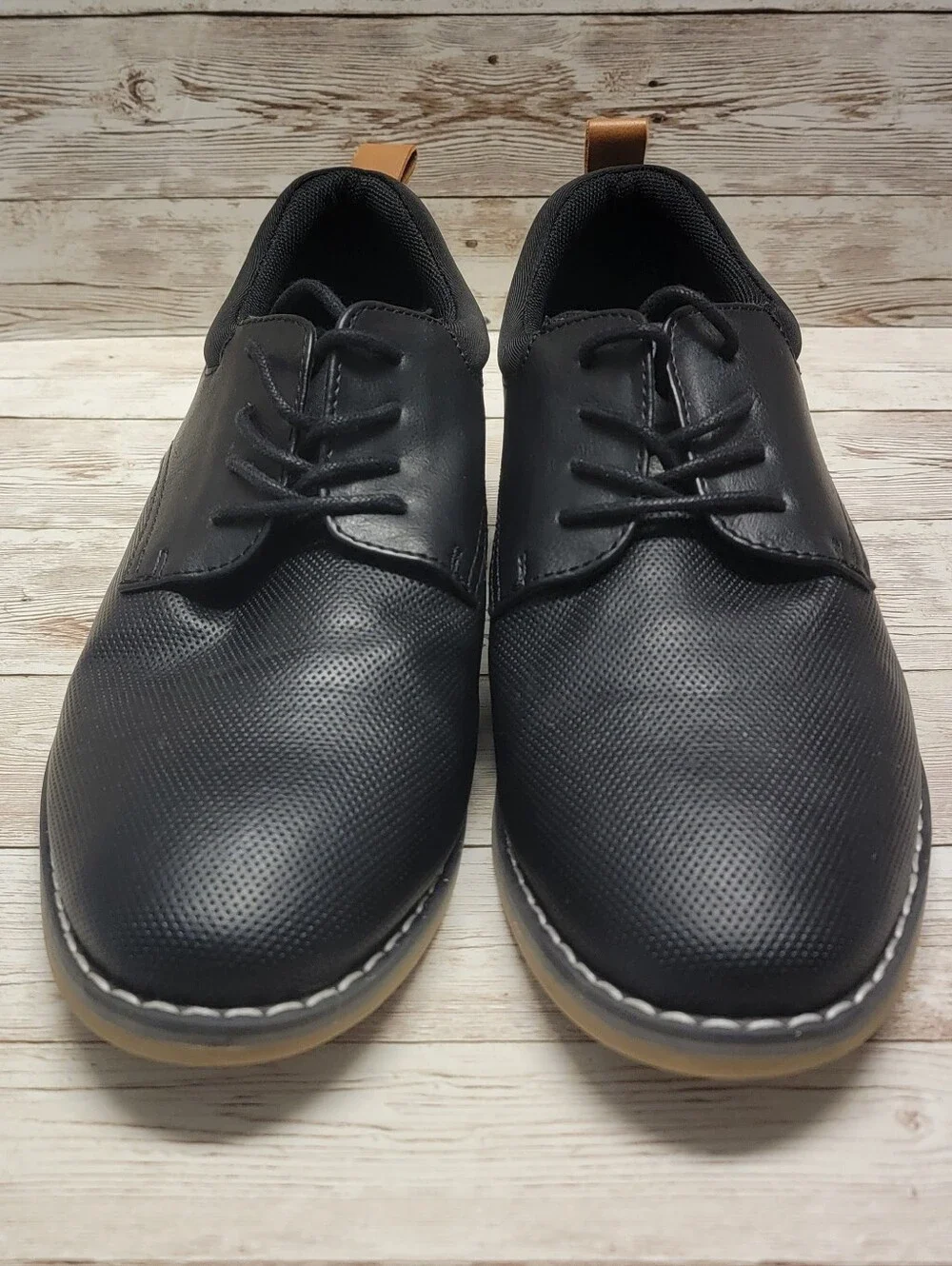 Thereabouts Boys Mackem Round Closed Toe Oxford Shoes, Size 5M, Black
